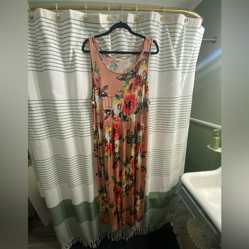 Sweet Pea Pink Sleeveless Scoop Neck Sundress
